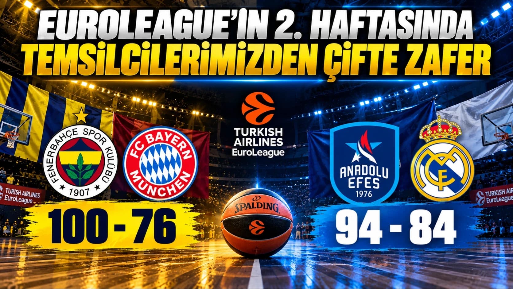 EuroLeague'in 2. haftasında temsilcilerimizden çifte zafer