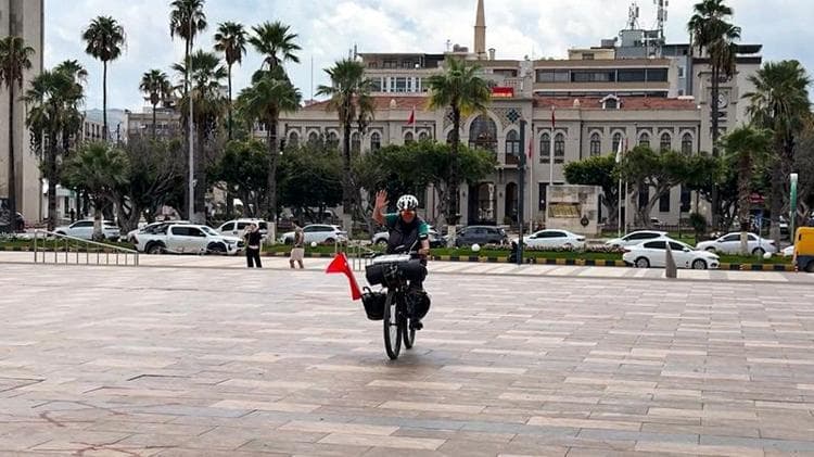 Bisikletiyle Türkiye turuna çıktı, 75’inci şehir Hatay’a ulaştı