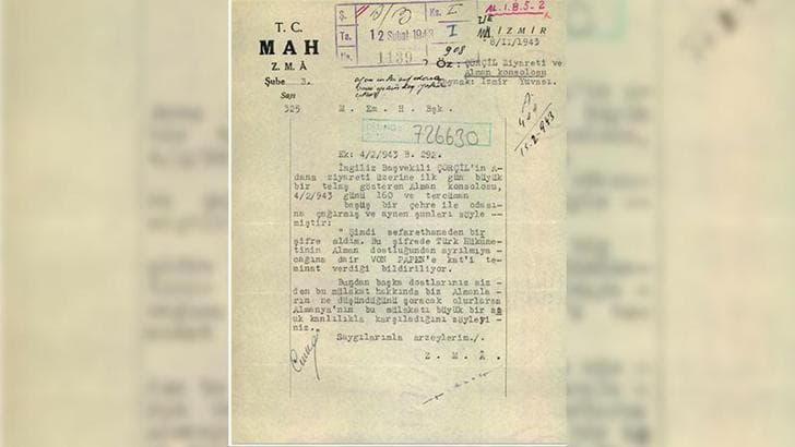 MİT, İsmet İnönü ile Churchill'in görüşmesine ilişkin belgeyi paylaştı
